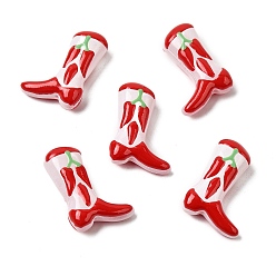 Hot Pepper Бусины из стеклянной эмали, окрашенные в технике запекания, острый перец, 23x16.5~17x7.5~8.5 мм, отверстие : 0.8~1.2 мм