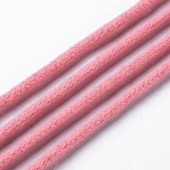 Ярко-Розовый Нити хлопчатобумажные, макраме шнур, декоративные нитки, для поделок ремесел, упаковка подарков и изготовление ювелирных изделий, ярко-розовый, 3 мм, около 54.68 ярдов (50 м) / рулон