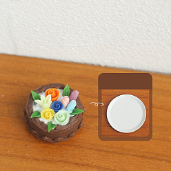 Кокосово-Коричневый Миниатюрные украшения для тортов из смолы, аксессуары для домашнего кукольного домика с микро-ландшафтом, декорации для имитации реквизита, кокосового коричневый, 24~30x2~14 мм