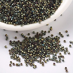 (DB0024) Metallic Olive Green Iris MIYUKI Delica Beads, Cylinder, Japanese Seed Beads, 11/0, (DB0024) Metallic Olive Green Iris, 1.3x1.6mm, Hole: 0.8mm, about 10000pcs/bag, 50g/bag