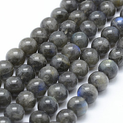 Labradorite Natural Labradorite Beads Strands, Round, 6mm, Hole: 1mm, about 62pcs/strand, 15.7 inch(40cm)