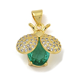 Средний Морско-зеленый Стойка металлическая латунная микропрофилированная кубическая циркония подвески, со стеклом, долговечный, без кадмия и без свинца, реальный 18 k позолоченный, коровка, средний морской зеленый, 16.5x16x9 мм, отверстие : 3.5x4.5 мм