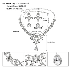 Цветок Комплект из серег и ожерелий из сплава и страз, украшения для женщин, цветок, 505 мм