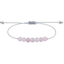 Розовый Кварц Круглая бусина в стиле бохо из натурального розового кварца, плетеная бусина для женщин, внутренний диаметр: 11-3/4 дюйм (30 см)