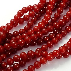Carnelian Carnelian Beads Strands, Carnelian, Dyed, Round, FireBrick, 10mm, Hole: 1.2mm, about 39pcs/strand, 15~16 inch
