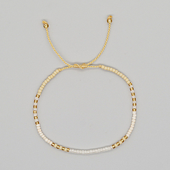 Blé Bracelets de perles tressés en graines de verre, bracelet réglable, blé, 11 pouce (28 cm)