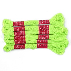 Lawn Green 6 Skeins 6-Ply Embroidery Foss, Luminous Polyester Cord, Embroidery Thread, Lawn Green, 0.5mm, 8m/skein