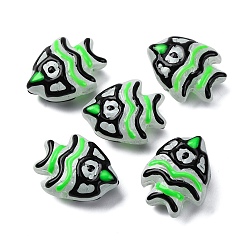 Лайм Бусины лэмпворк , рыба, желто-зеленые, 18x22.5x10.5 мм, отверстие : 1.2 мм