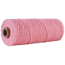 Ярко-Розовый 100М круглый хлопковый шнур, для упаковки подарков, diy craft, ярко-розовый, 2 мм, около 109.36 ярдов (100 м) / рулон