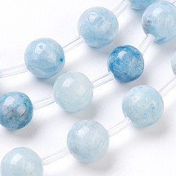 Celestite Natural Celestite/Celestine Beads Strands, Round, 9~10mm, Hole: 1mm, 25~26pcs/strand, 16.14 inch~16.54 inch(41~42cm)