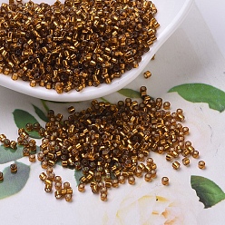 (DB0144) Темный  Топазовый с Серебряной Подкладкой Бусины miyuki delica, цилиндр, японский бисер, 11/0, (дБ 0144) темный топаз с серебряной подкладкой, 1.3x1.6 мм, отверстие : 0.8 мм, Около 2000 шт / 10 г