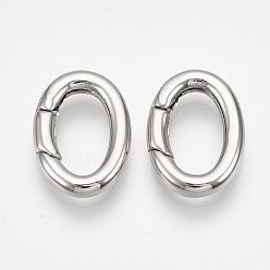 Stainless Steel Color 304 Stainless Steel Spring Gate Rings, Oval Rings, Stainless Steel Color, 18x13x3mm, Inner Diameter: 12x7mm