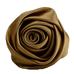 Верблюжий Атласная ткань ручной работы 3d цветок розы, аксессуары для украшения обуви, шапки, одежды своими руками, верблюжие, 5.5 см