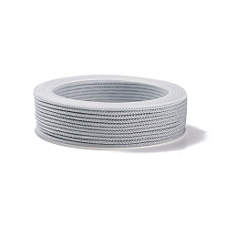 Silver Braided Nylon Threads, Dyed, Knotting Cord, for Chinese Knotting, Crafts and Jewelry Making, Silver, 1mm, about 21.87 yards(20m)/roll