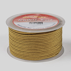 Dark Goldenrod Braided Nylon Threads, Dyed, Dark Goldenrod, 2.5mm, about 10.93 yards(10m)/roll