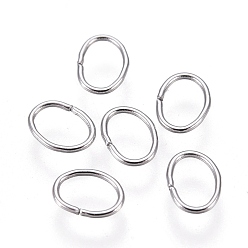 Stainless Steel Color 304 Stainless Steel Jump Rings, Open Jump Rings, Oval, Stainless Steel Color, 4x3x0.3mm, Inner Diameter: 2.2x3.2mm
