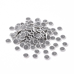 Черный Ручной полимерной глины кабошонов, плоские круглые с вихря, чёрные, 5~5.5x0.8 мм, Около 76923 шт / 1000 г