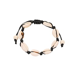 02 Black 4568 Boho Style Handmade Shell Anklet and Bracelet Set for Summer Beach Vacation