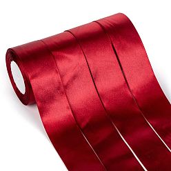 Dark Red Single Face Solid Color Satin Ribbon, for Gift Packaging, Party Decoration, Dark Red, 1-1/2 inch(38~40mm), about 25yards/roll(22.86m/roll), 5rolls/group, 125yards(114.3m/group)