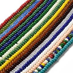 Mixed Color Handmade Lampwork Beads Strands, Rondelle, Mixed Color, 9~10x4.5~5mm, Hole: 2.5~3mm, about 68~71pcs/strand, 14.17~16.14 inch(36~41cm)