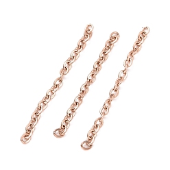 Розовое Золото Ионное покрытие (ip) 304 кабельные цепи из нержавеющей стали, несварные, розовое золото , 1.5x2x0.4 мм, около 0.08 футов (0.025 м)/шт.