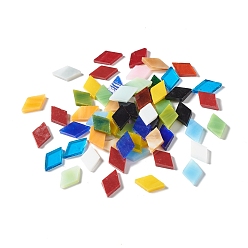 Mixed Color Rhombus Mosaic Tiles Glass Cabochons, for Home Decoration or DIY Crafts, Mixed Color, 18~20x12x3mm, about 1225pcs/1000g