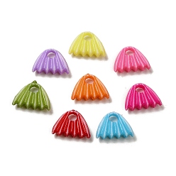 Mixed Color Opaque Acrylic Pendants, Craft Style, Mixed Color, 11x14.5x4.5mm, Hole: 2.8mm, 1724pcs/500g