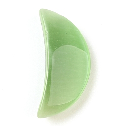 Зеленый Подвески кошачий глаз, луна, зелёные, 34~35x15~16x7~8 мм, отверстие : 0.8 мм