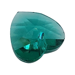 Темно-бирюзовый Романтические Валентина идеи стеклянные брелоки, граненые подвески сердца, темные бирюзовый, 14x14x8 мм, отверстие : 1 мм