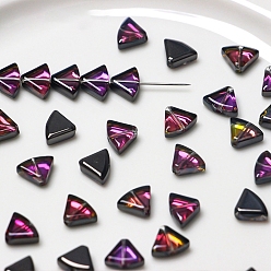 Purple Lampwork Beads, Triangle, Purple, 8x10mm, Hole: 0.8mm, 10pcs/bag