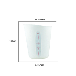White Silicone Measuring Cups, with Scale, Resin Craft Mixing Tools, White, 96x115x145mm, Capacity: 500ml(16.91fl. oz)