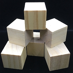 Cornsilk Pine Wooden Building Boards for Painting, DIY Craft Supplies, Cube, Cornsilk, 5x5x5cm