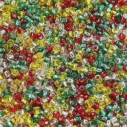 (52) Непрозрачная лаванда 4 цвета 11/0 рождественские круглые бисеринки Toho, серебряная линия, 21 & 24b & 25c & 32, разноцветные, 2.2 мм, отверстие : 0.8 мм, Около 5555 шт / 50 г