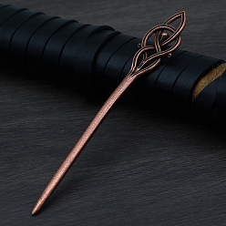 Red Copper Knot Alloy Hair Sticks, Viking Hair Accessories for Women, Red Copper, 145mm