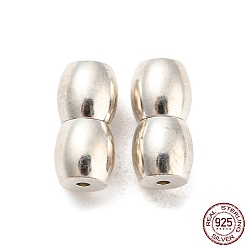 Серебро 925 стерлингового серебра винтовые застежками, овальные, серебряные, 10x5 мм, отверстие : 1 мм