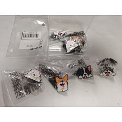 (52) Непрозрачная лаванда 8шт. 4 стили эмалированных значков для домашних собак, булавки для лацканов из сплава для одежды рюкзака, разноцветные, 22~35x29~35.5 мм, 2 шт / стиль