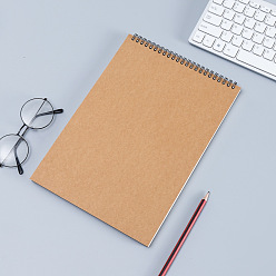 Цвет Древесины Бумага эскиз книга пустой блокнот, с обложкой из крафт-бумаги, прямоугольник с 60-страницей, деревесиные, 29.7x21x1 см