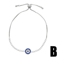 Б Стильный браслет «дьявольский глаз» с синими циркониями - уникальное модное украшение