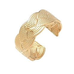 Golden Textured 304 Stainless Steel Finger Rings Components, with Loop, Ion Plating(IP), Golden, 8.5mm, Hole: 1.8mm, 19mm