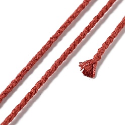 Шоколадный 20м плетеный шнур из полиэстера для изготовления ювелирных изделий, круглые, цвет шоколада, 2 мм, около 21.87 ярдов (20 м) / рулон