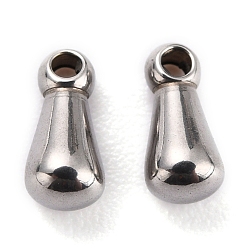 Stainless Steel Color 304 Stainless Steel Chain Extender Drop, Teardrop, Stainless Steel Color, 6x3mm, Hole: 1mm
