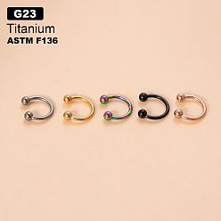Rainbow Color G23 титановые круглые/подковообразные штанги для носа, Радуга цветов, 8 мм, штифты : 1.2 мм