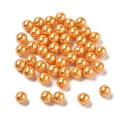 Оранжевый Оболочка жемчуг, половина пробурено бисера, полированный, круглые, оранжевые, 8 мм, отверстие : 1 мм