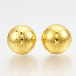 Golden Plated ABS Plastic Beads, No Hole/Undrilled, Round, Golden Plated, 6mm, about 5000pcs/500g