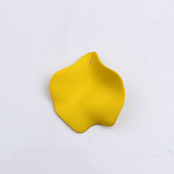 Gold Spray Painted Acrylic Pendants, Pearlized, Petaline, Gold, 35mm, about 10 pcs/set