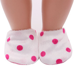 Linen Wool Doll Plush Shoes, Winter Slipper for 18 Inch American Girl Dolls Accessories, Linen, 60mm