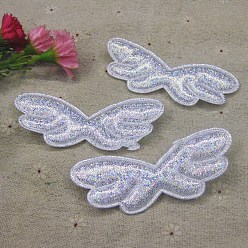 White Wings Sew on Fluffy Ornament Accessories, DIY Sewing Craft Decoration, White, 80x30mm