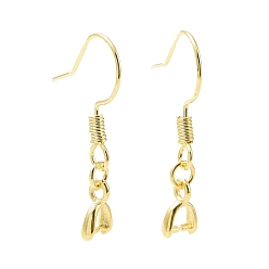 Golden Rack Plating Brass Earring Hooks, with Ice Pick Pinch Bails, Long-Lasting Plated, Lead Free & Cadmium Free, Golden, 25.5mm, 22 Gauge, Pin: 0.6mm and 0.8mm