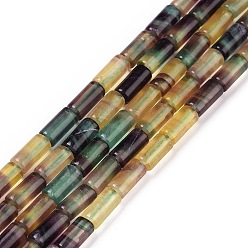 Fluorite Natural Fluorite Beads Strands, Column, 8x3.5mm, Hole: 1mm, about 49pcs/strand, 15.35 inch(39cm)