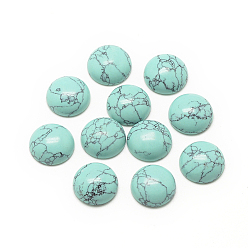 Synthetic Turquoise Synthetic Turquoise Cabochons, Dyed, Half Round/Dome, 6x3~4mm